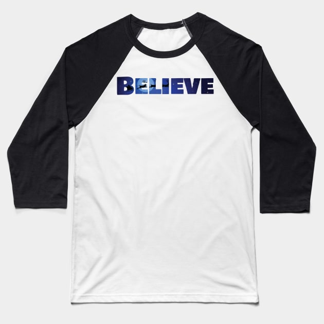 Believe Christmas Santa Claus Kids Adult Gift Baseball T-Shirt by Freid